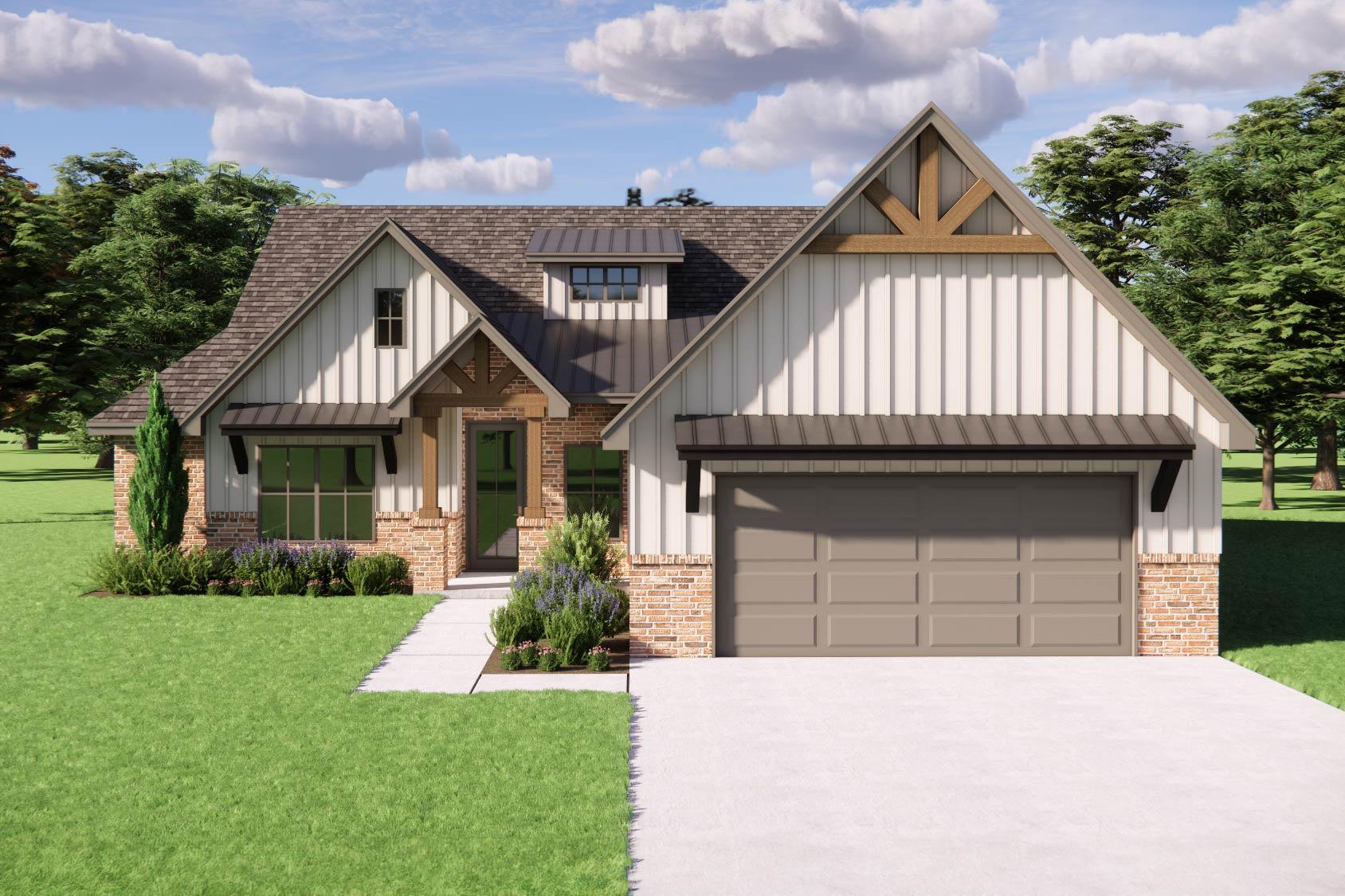 Plan 880000HLN: Modern Farmhouse Plan with 4 Bedrooms and 3 Baths - 2,225 Sq Ft - Image #2 - Cottage, Country, Craftsman, Modern Farmhouse, Transitional