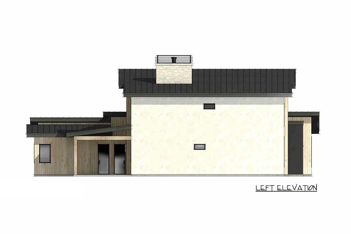 Plan 818207JSS: Modern Mountain Transitional House Plan with 5 Bedrooms and Wine Room - Image #4 - Contemporary, Modern, Mountain, Transitional