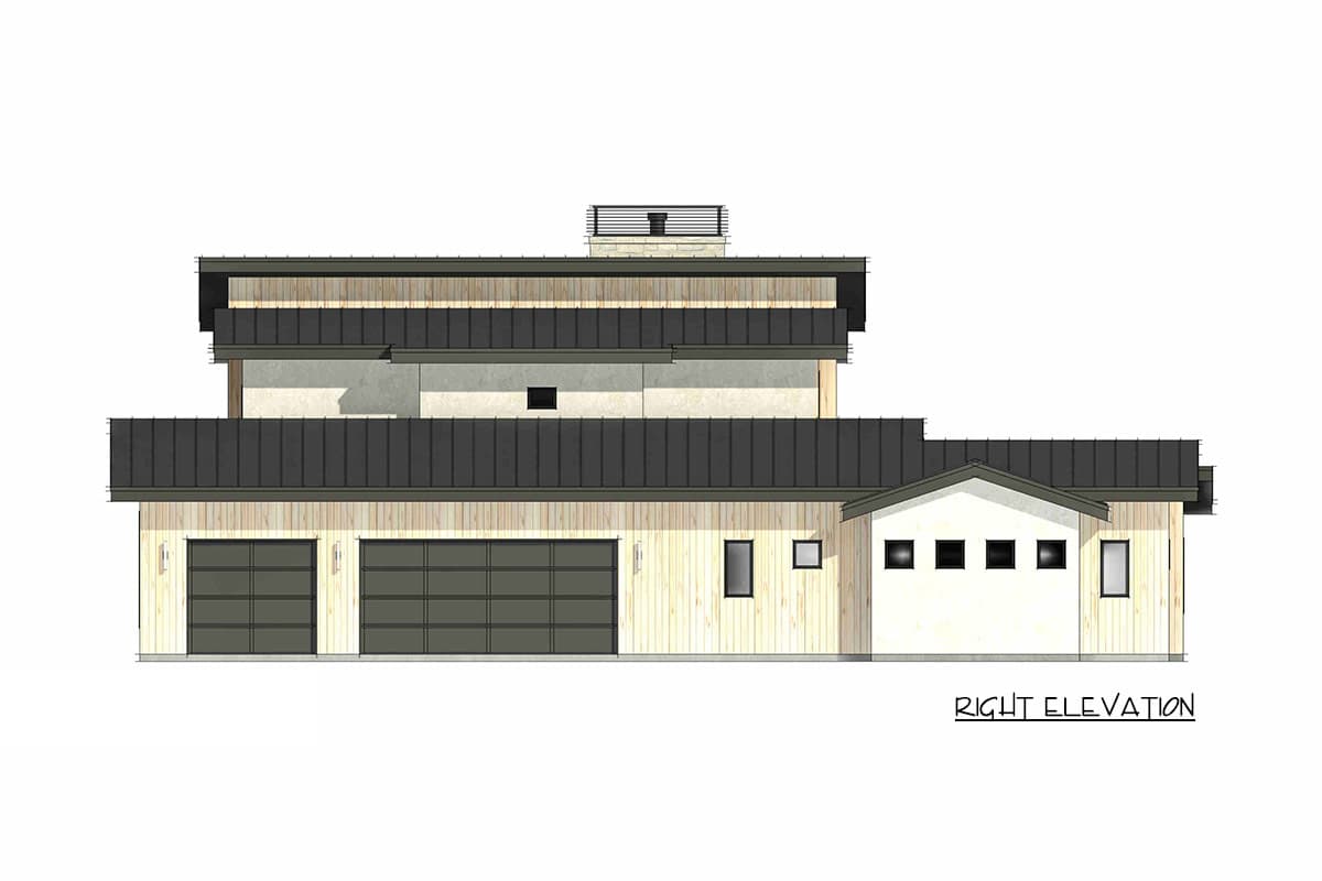 Plan 818207JSS: Modern Mountain Transitional House Plan with 5 Bedrooms and Wine Room - Image #5 - Contemporary, Modern, Mountain, Transitional