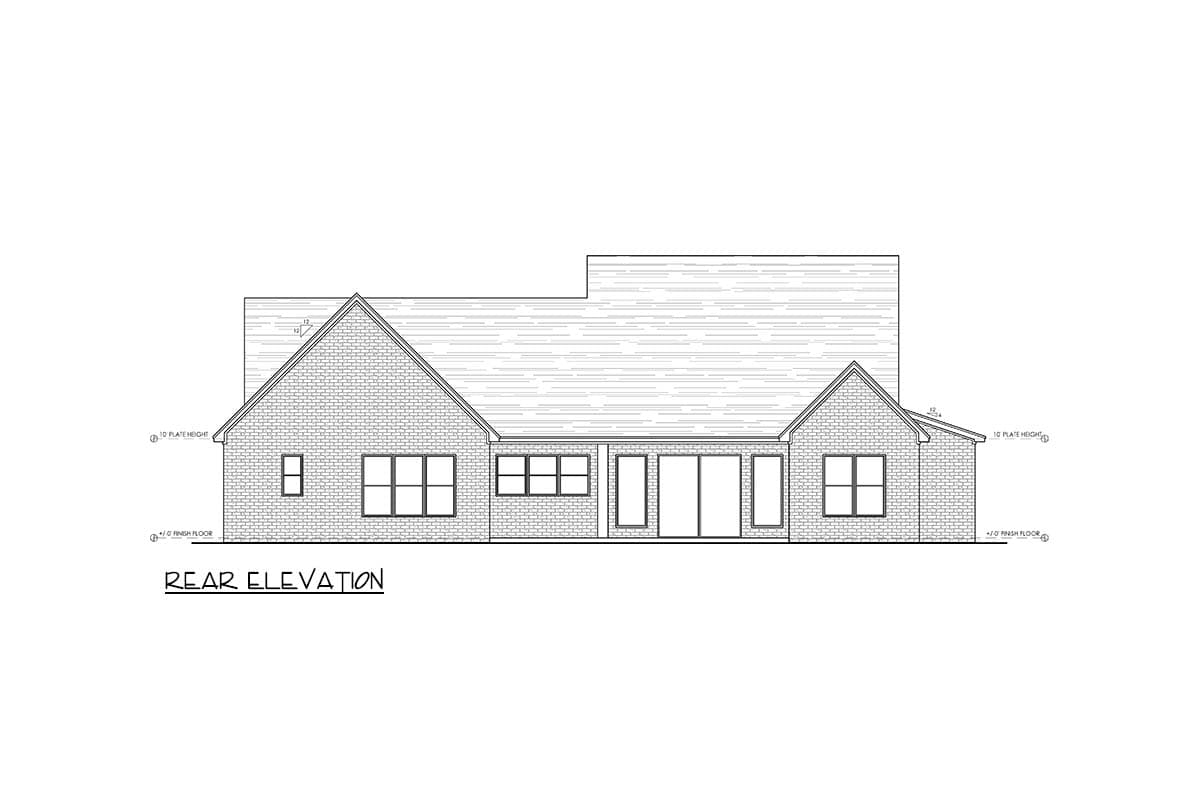 Plan 880001HLN: Modern Transitional Farmhouse House Plan with 4 Bedrooms and Side Entry Garage - Image #4 - Country, Modern Farmhouse, New American, Rustic, Transitional