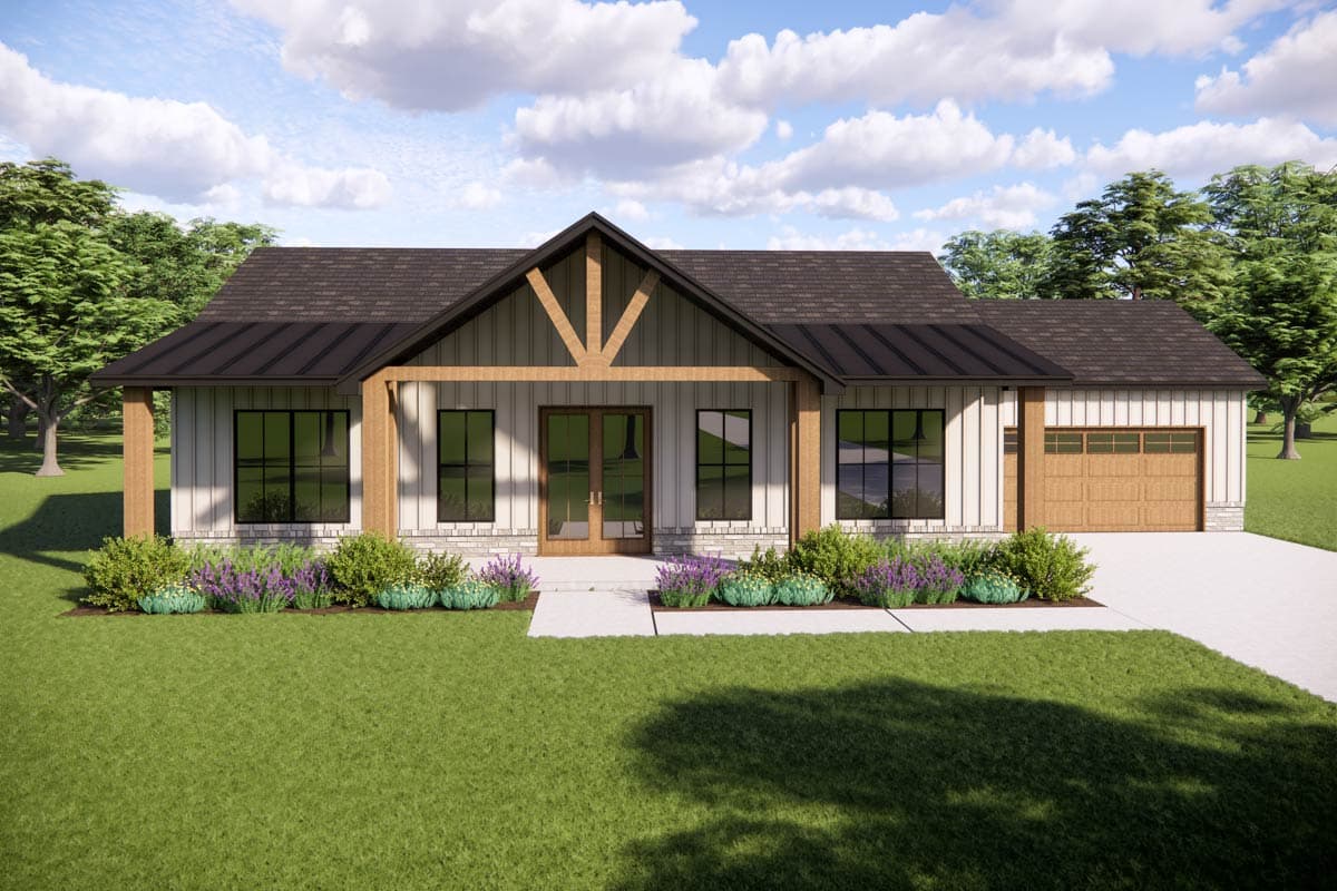 Plan image - 880002HLN:Modern Farmhouse House Plan with Three Bedrooms and Expansive Porches