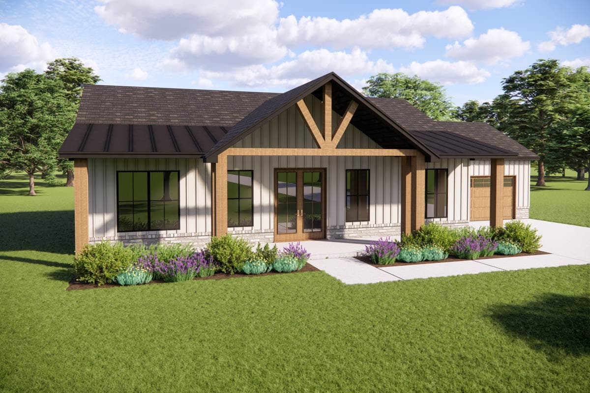 Plan 880002HLN: Modern Farmhouse House Plan with Three Bedrooms and Expansive Porches - Image #2 - Cottage, Country, Craftsman, Modern Farmhouse, Rustic, Transitional