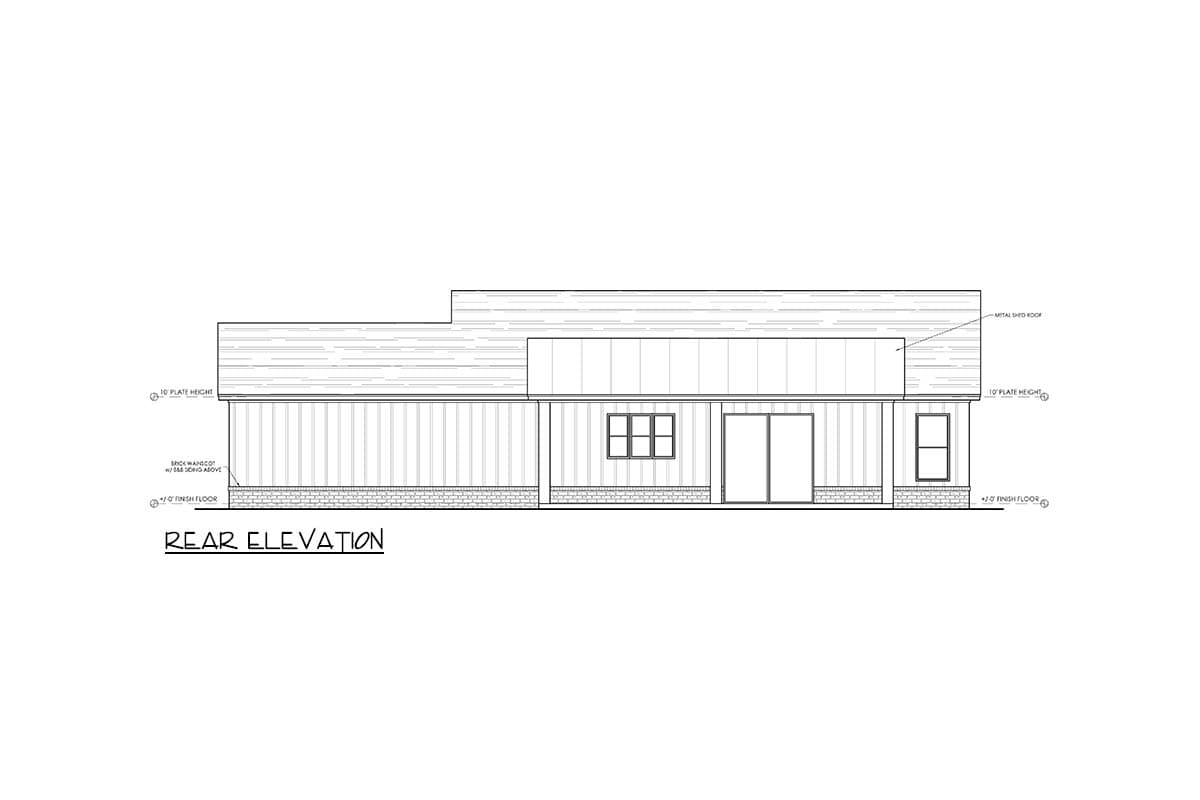 Plan 880002HLN: Modern Farmhouse House Plan with Three Bedrooms and Expansive Porches - Image #4 - Cottage, Country, Craftsman, Modern Farmhouse, Rustic, Transitional