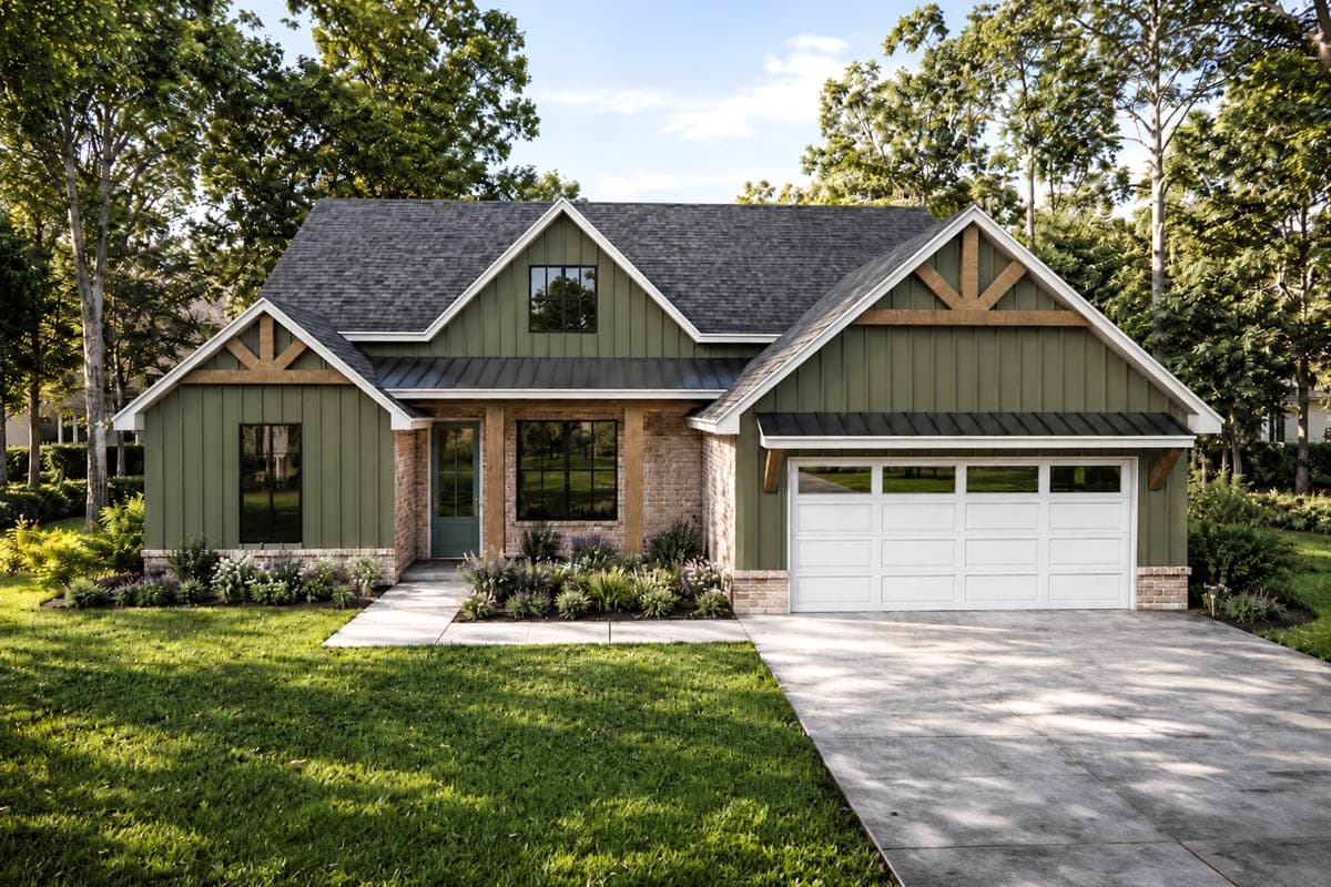Plan 880003HLN: Modern Farmhouse House Plan with 3 Bedrooms and Flexible Living Space - Image #3 - Country, Craftsman, Modern Farmhouse, New American
