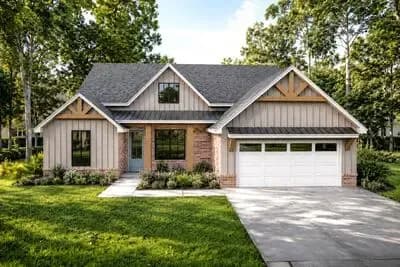 Modern Farmhouse House Plan with 3 Bedrooms and Flexible Living Space