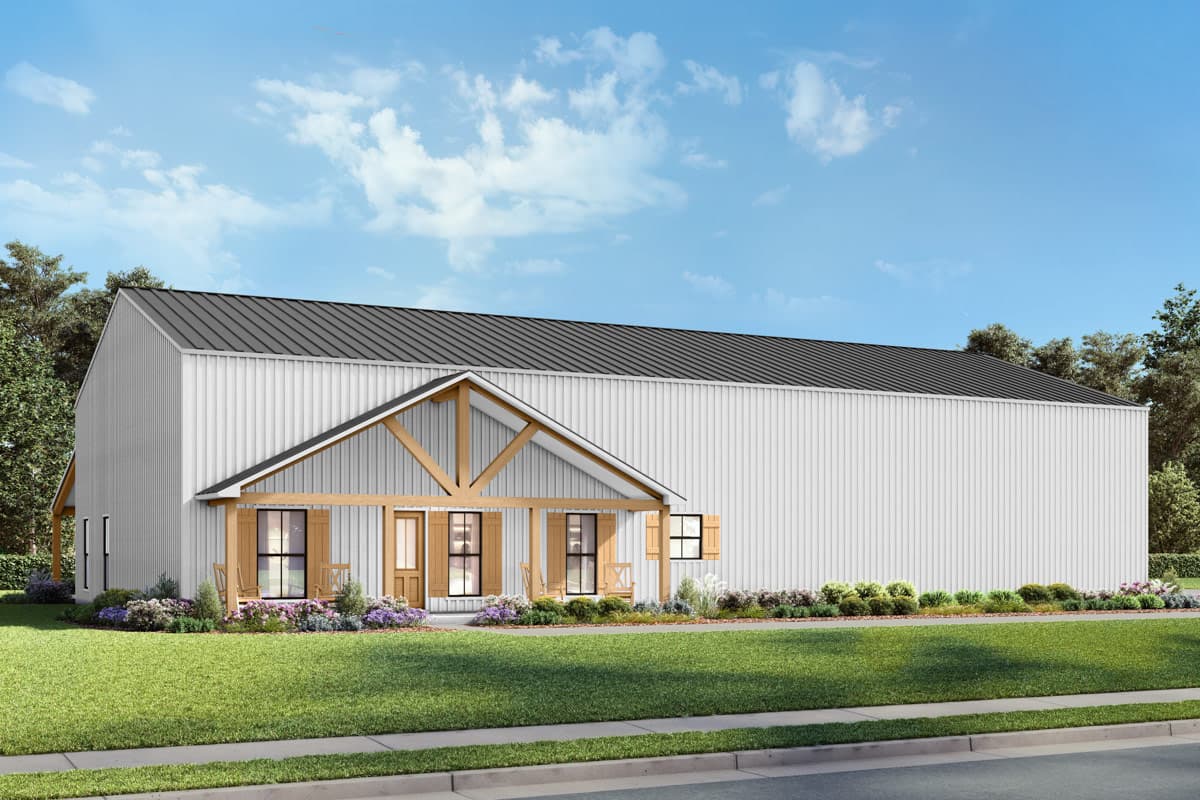 Plan image - 170022ADS:Spacious Three Bedroom Barndominium House Plan with Massive Workshop Space