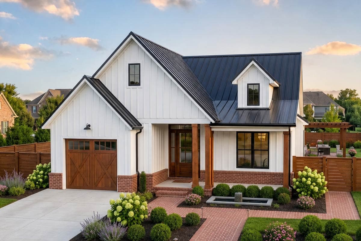 Plan image - 69919AM:Modern Farmhouse House Plan with Two Bedrooms and Open Layout