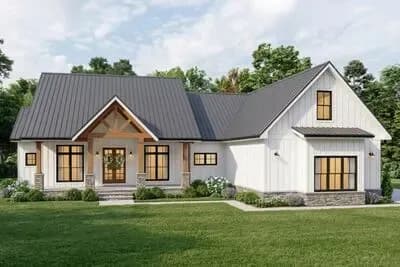 Charming Farmhouse House Plan with Split Bedroom Layout and Bonus Room