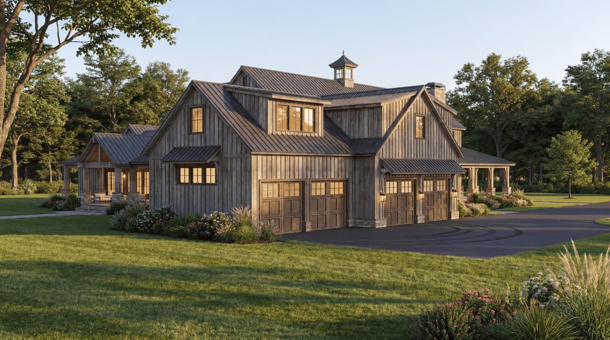 Plan 70970MK: Luxurious Farmhouse House Plan with Four Bedrooms and Wraparound Porch - Image #3 - Farmhouse, Rustic