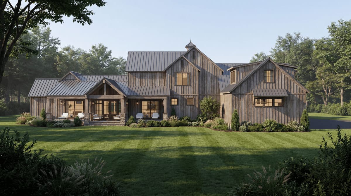 Plan 70970MK: Luxurious Farmhouse House Plan with Four Bedrooms and Wraparound Porch - Image #7 - Farmhouse, Rustic