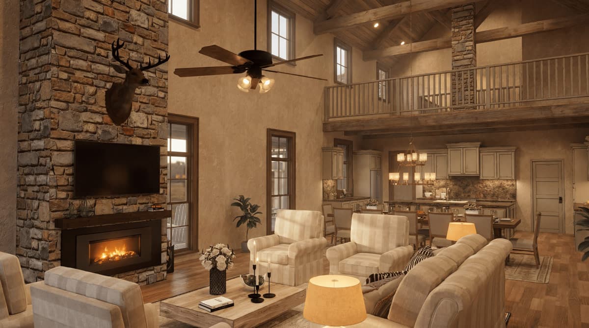 Plan 70970MK: Luxurious Farmhouse House Plan with Four Bedrooms and Wraparound Porch - Image #11 - Farmhouse, Rustic