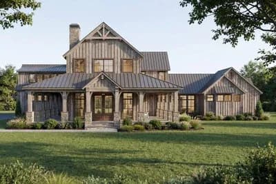 Luxurious Farmhouse House Plan with Four Bedrooms and Wraparound Porch