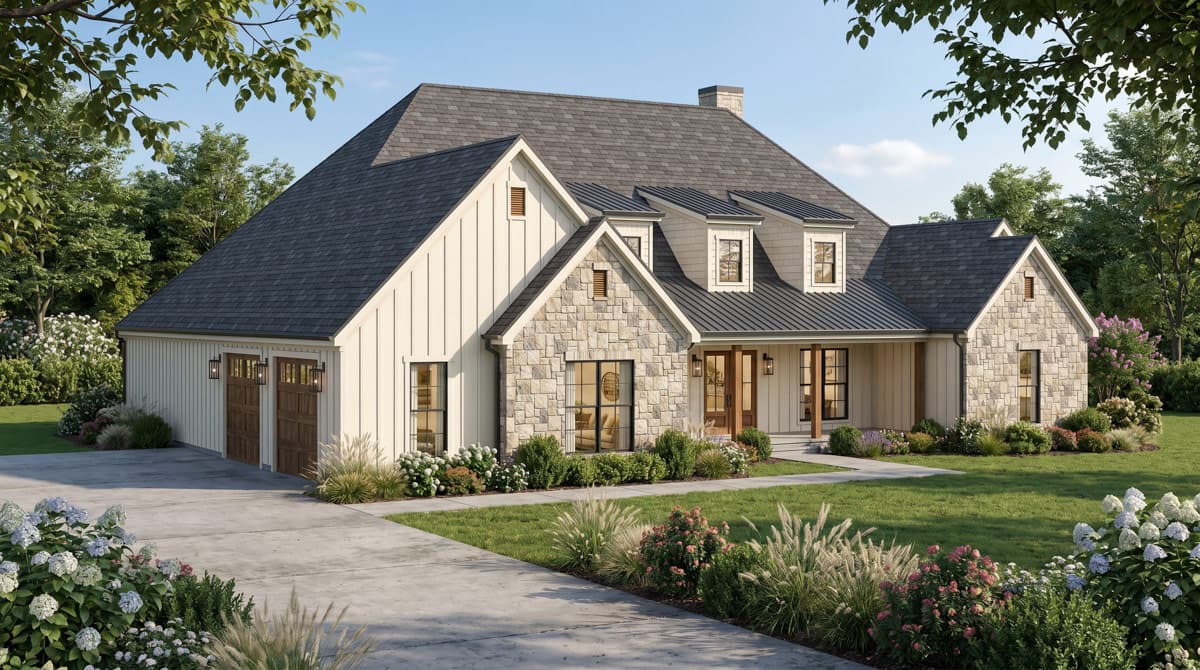 Plan 70972MK: Four Bedroom Farmhouse House Plan with Private Master Suite - Image #6 - Farmhouse, Hill Country, Modern Farmhouse, New American