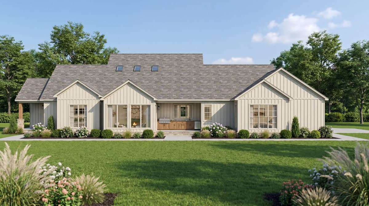 Plan 70974MK: Four Bedroom Farmhouse House Plan with Master Suite and Study - Image #4 - Farmhouse, Modern Farmhouse, New American