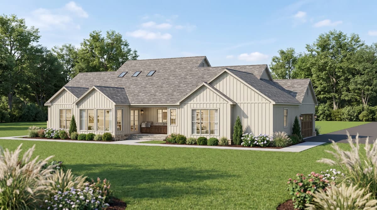 Plan 70974MK: Four Bedroom Farmhouse House Plan with Master Suite and Study - Image #5 - Farmhouse, Modern Farmhouse, New American
