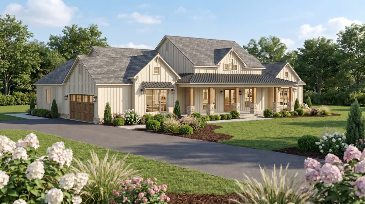 Plan 70974MK: Four Bedroom Farmhouse House Plan with Master Suite and Study - Image #6 - Farmhouse, Modern Farmhouse, New American