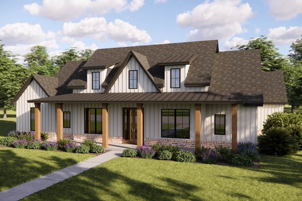 Plan 880005HLN: Modern Farmhouse House Plan with 3 Bedrooms and Spacious Covered Porches - Image #3 - Country, Craftsman, Modern Farmhouse, New American
