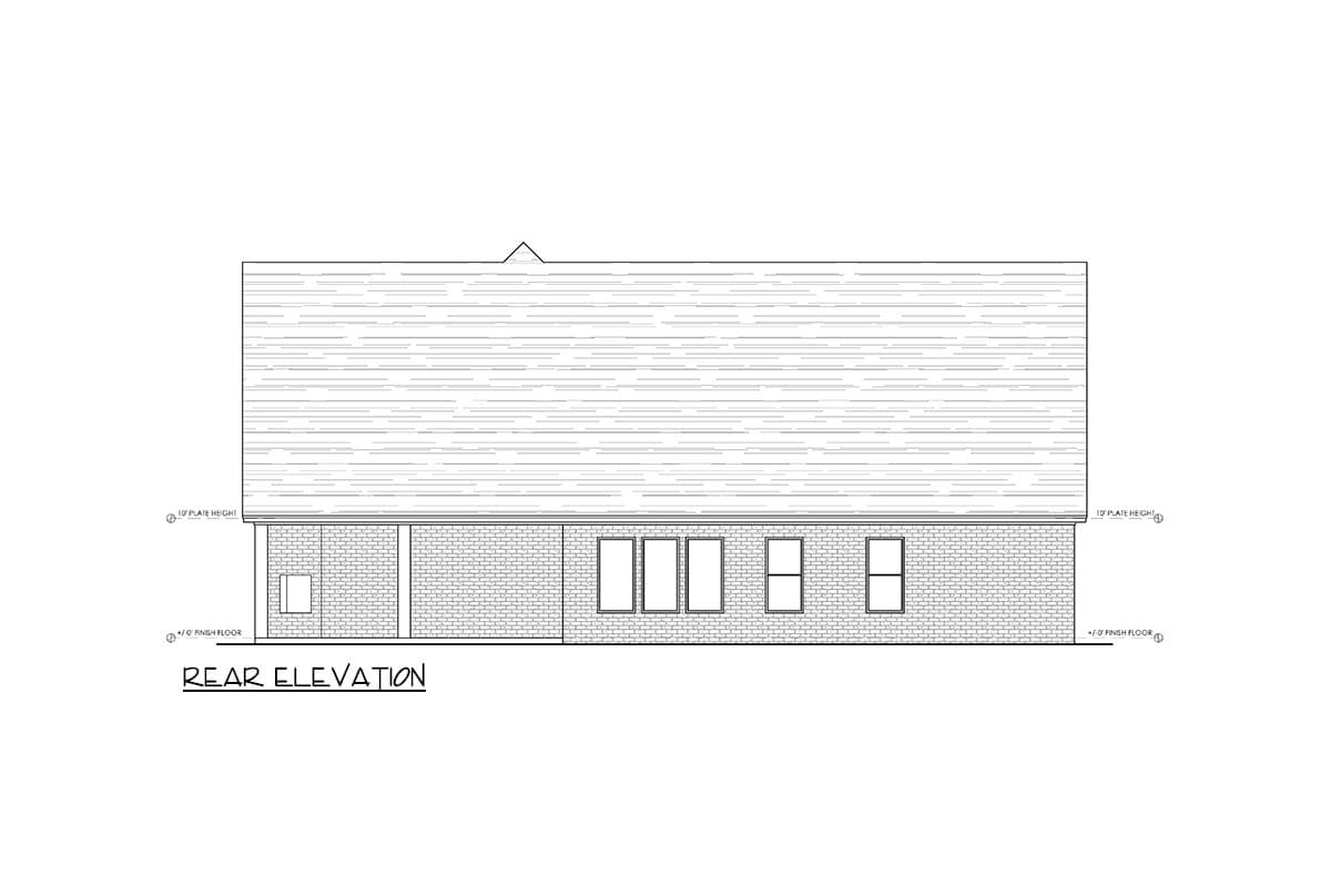 Plan 880006HLN: Traditional Farmhouse House Plan with 4 Bedrooms and 3-Car Garage - Image #4 - Craftsman, Modern Farmhouse, New American, Transitional