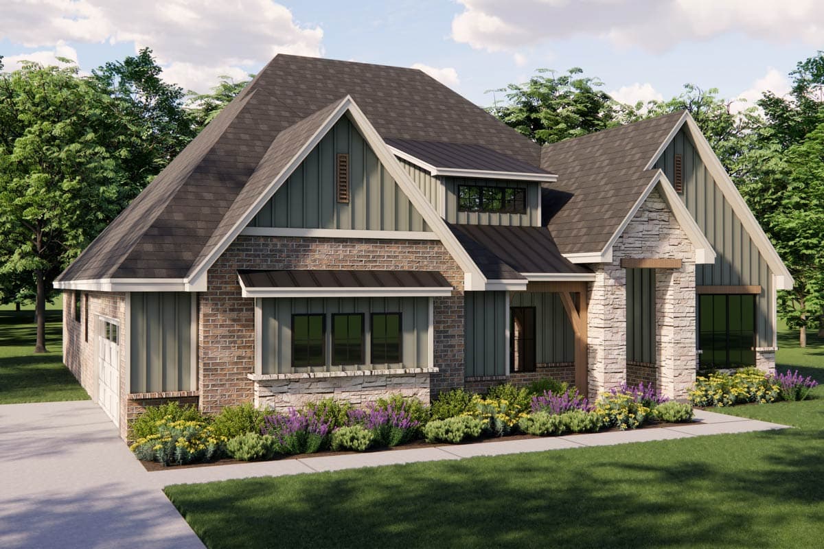 Plan 880008HLN: New American House Plan with 4 Bedrooms and Spacious Living Areas - Image #5 - Craftsman, Modern Farmhouse, New American