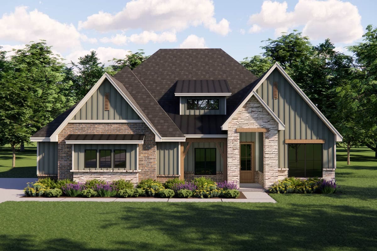 Plan 880008HLN: New American House Plan with 4 Bedrooms and Spacious Living Areas - Image #4 - Craftsman, Modern Farmhouse, New American