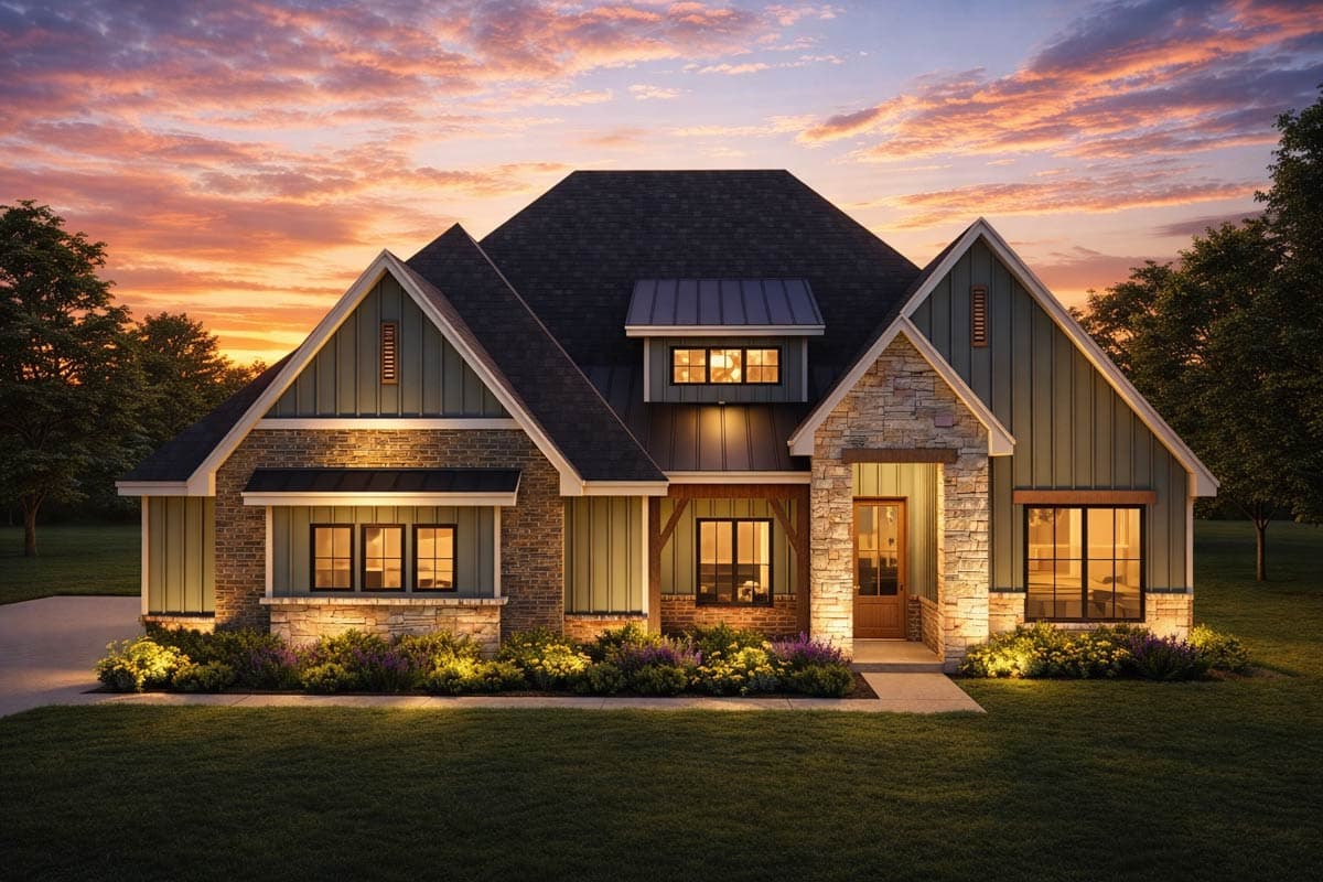 Plan 880008HLN: New American House Plan with 4 Bedrooms and Spacious Living Areas - Image #2 - Craftsman, Modern Farmhouse, New American