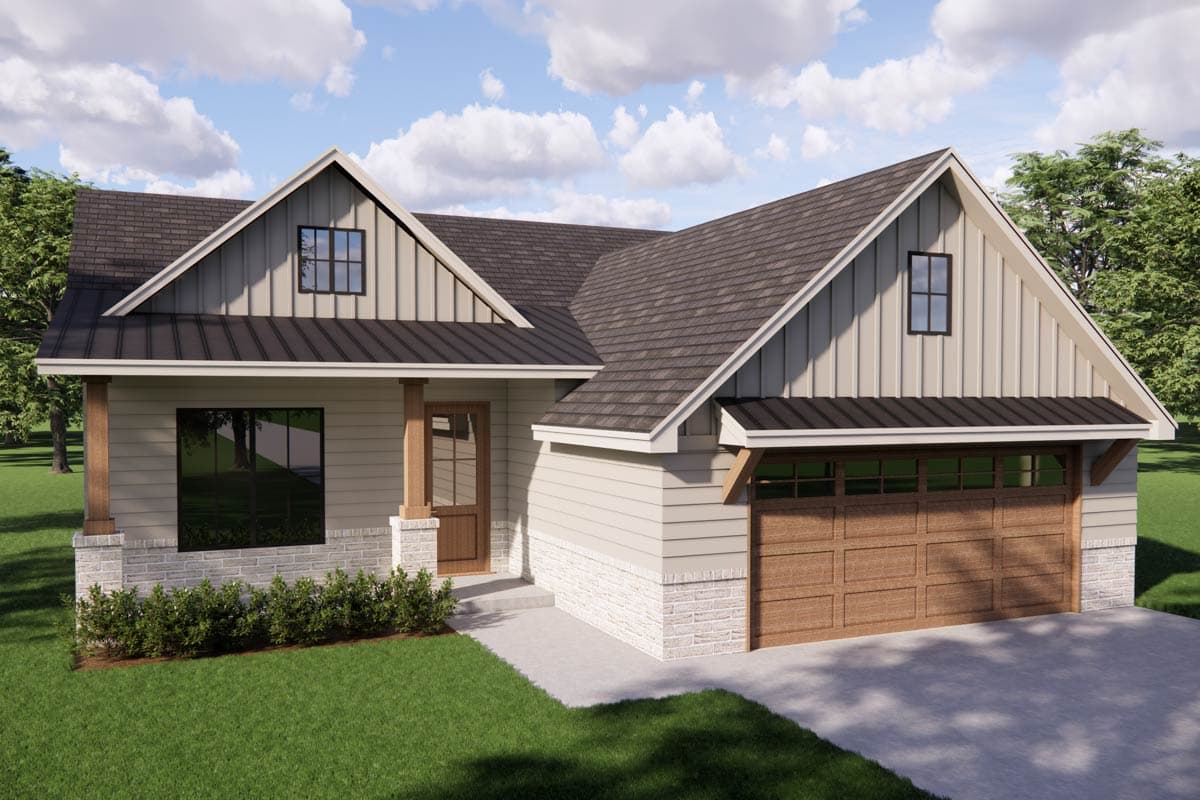 Plan 880010HLN: Craftsman House Plan with 3 Bedrooms and Open Layout - Image #2 - Craftsman, New American