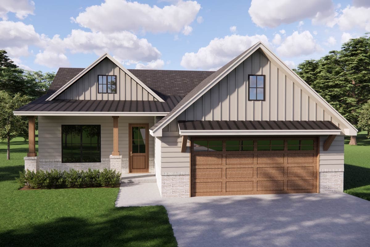 Plan image - 880010HLN:Craftsman House Plan with 3 Bedrooms and Open Layout