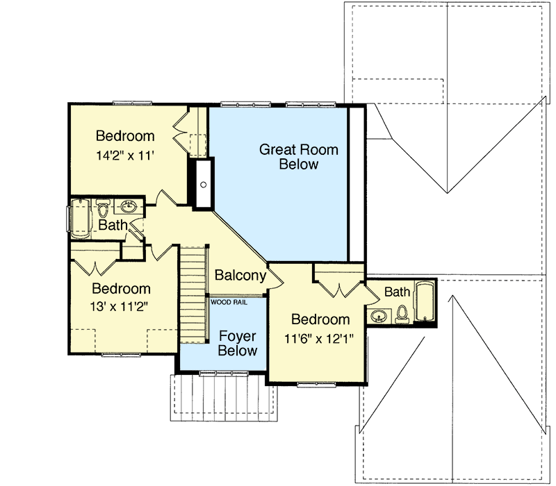 Plan 39029ST: Two Story Foyer and Great Room - Floor Plan - 2nd Floor - Traditional