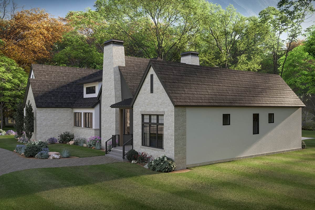 Plan 623650DJ: Modern Transitional House Plan with Three Bedrooms and Expansive Finished Potential - Image #8 - Modern, Transitional