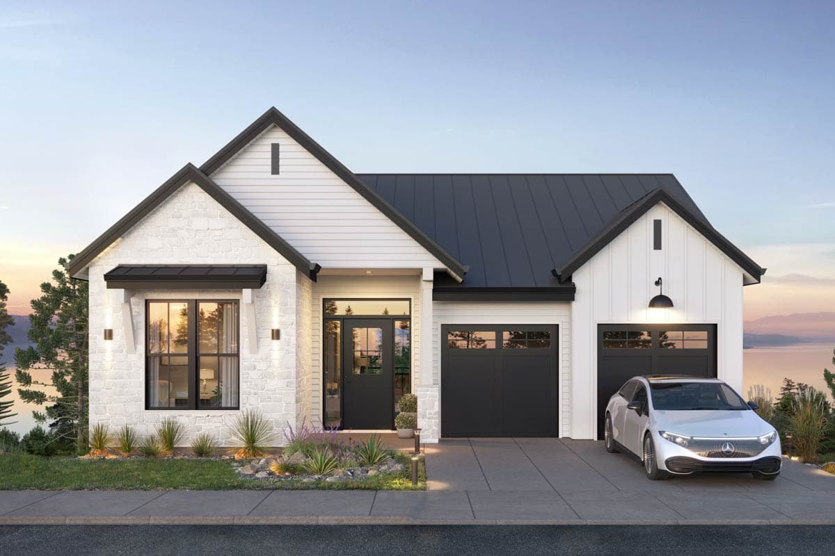Plan 144120UPR: Modern Farmhouse House Plan with Four Bedrooms and Finished Lower Level - Image #2 - Craftsman, Farmhouse, Modern Farmhouse, Rustic, Traditional