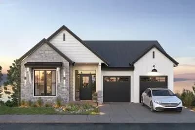 Modern Farmhouse House Plan with Four Bedrooms and Finished Lower Level