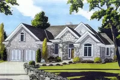 3-Bed House Plan with Bonus Upstairs