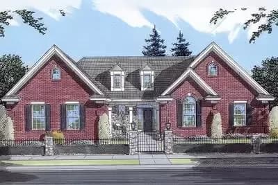 One-Story Multi-Gabled House Plan with 3 Bedrooms - 1794 Sq Ft