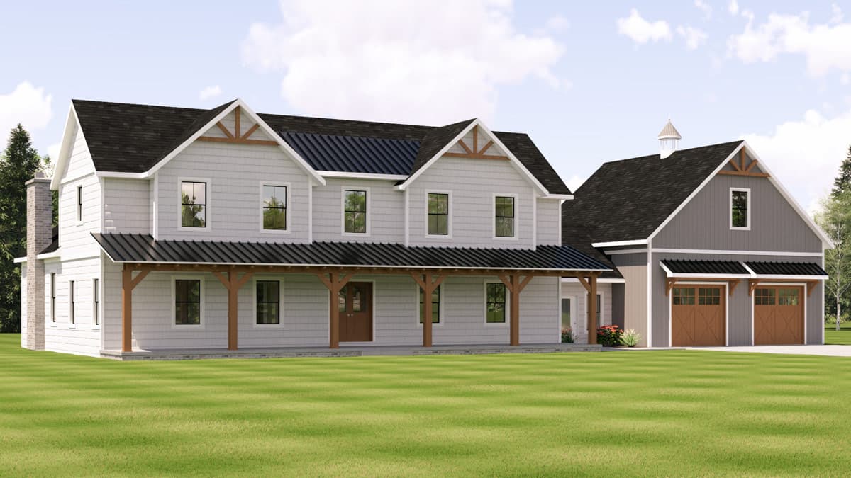 Plan 135430GRA: Modern Farmhouse House Plan with Two Master Suites and Bonus Room - Image #4 - Country, Farmhouse, Modern Farmhouse, New American