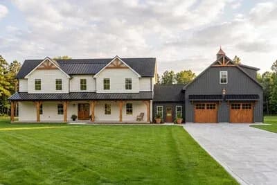 Modern Farmhouse House Plan with Two Master Suites and Bonus Room