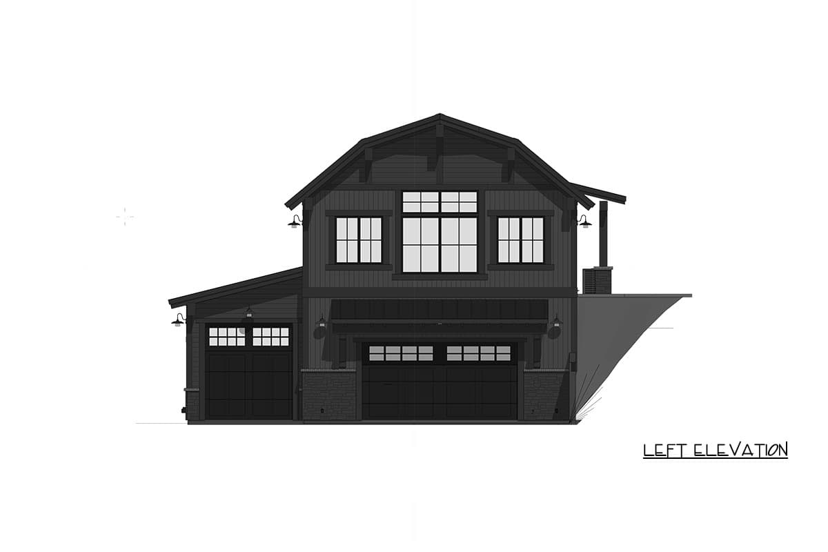 Plan 64571SC: Rustic Barn House Plan Featuring One Bedroom and Massive Six-Car Garage - Image #11 - Barndominium, Rustic