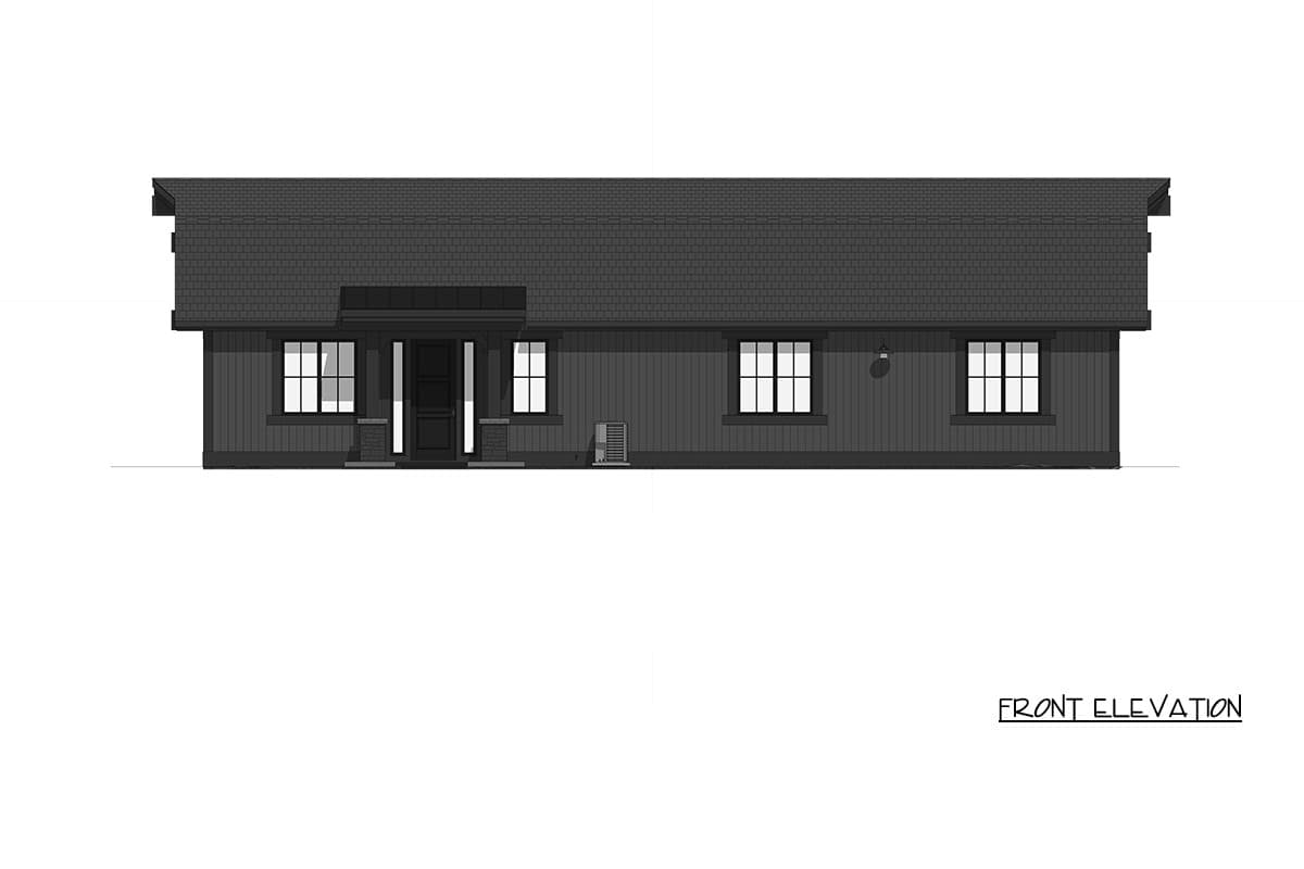 Plan 64571SC: Rustic Barn House Plan Featuring One Bedroom and Massive Six-Car Garage - Image #10 - Barndominium, Rustic