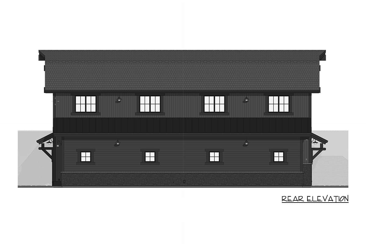 Plan 64571SC: Rustic Barn House Plan Featuring One Bedroom and Massive Six-Car Garage - Image #12 - Barndominium, Rustic