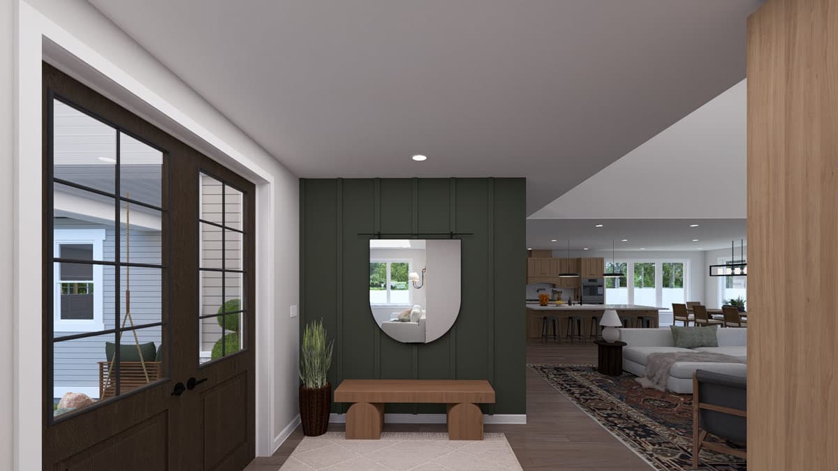 Plan 61758UT: Traditional Farmhouse House Plan with 3 Bedrooms and Massive 6-Car Tandem Garage - Image #9 - Craftsman, Farmhouse, Traditional