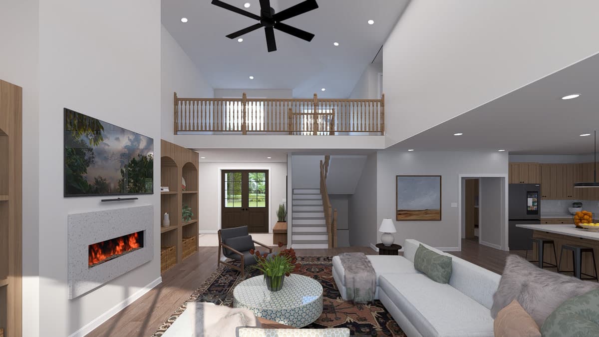 Plan 61758UT: Traditional Farmhouse House Plan with 3 Bedrooms and Massive 6-Car Tandem Garage - Image #16 - Craftsman, Farmhouse, Traditional