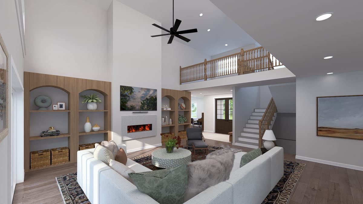 Plan 61758UT: Traditional Farmhouse House Plan with 3 Bedrooms and Massive 6-Car Tandem Garage - Image #15 - Craftsman, Farmhouse, Traditional