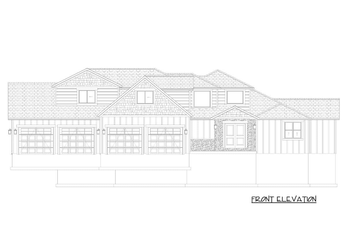 Plan 61758UT: Traditional Farmhouse House Plan with 3 Bedrooms and Massive 6-Car Tandem Garage - Image #30 - Craftsman, Farmhouse, Traditional