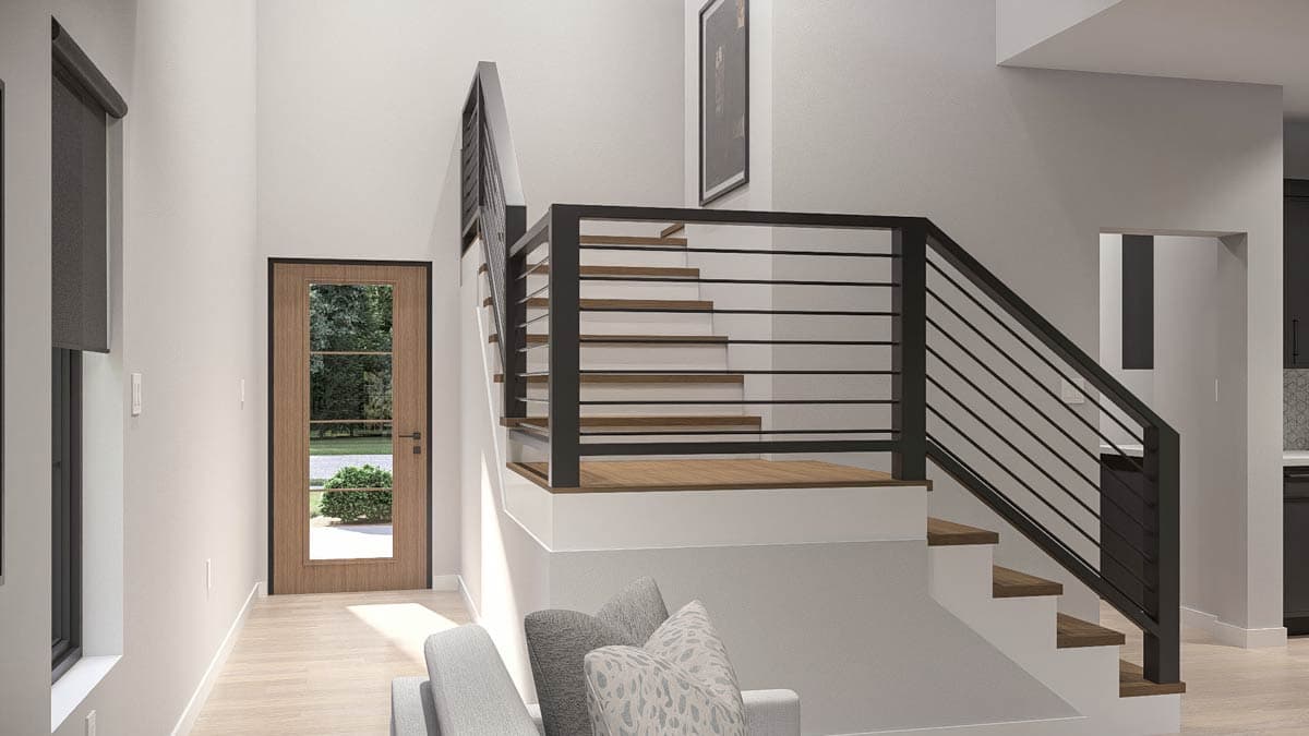 Plan 623651DJ: Contemporary Three Bedroom Modern House Plan with Attached Two Car Garage - Image #7 - Contemporary, Modern, Northwest