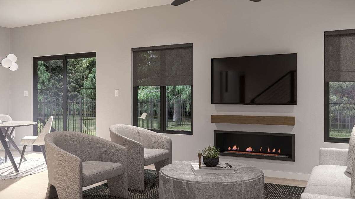 Plan 623651DJ: Contemporary Three Bedroom Modern House Plan with Attached Two Car Garage - Image #9 - Contemporary, Modern, Northwest