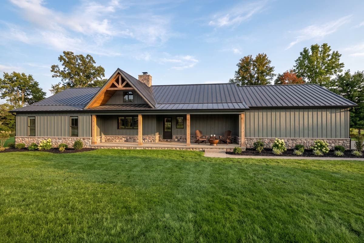 Plan 700512SND: Spacious Five Bedroom Barndominium Farmhouse House Plan with Attached Two-Car Garage - Image #2 - Barndominium, Farmhouse