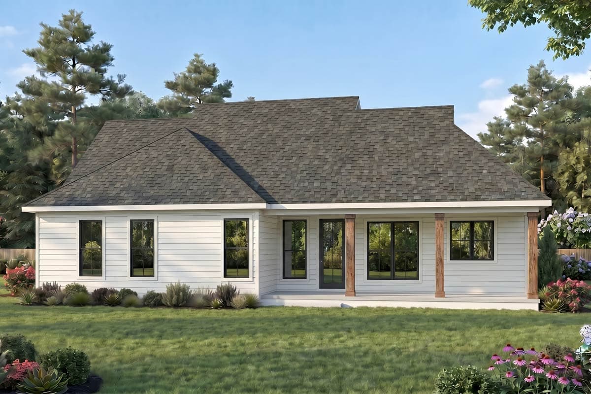 Plan 56574SM: Charming Modern Farmhouse House Plan with Three Bedrooms and Attached Garage - Image #3 - Cottage, Farmhouse, Modern Farmhouse