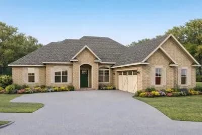Spacious New American Ranch House Plan with Four Bedrooms