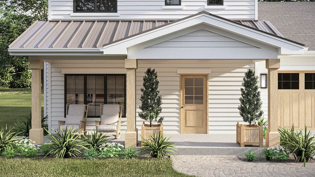 Plan 623652DJ:  Farmhouse House Plan with 3 Bedrooms and 2-Car Garage - Image #7 - Farmhouse, Traditional