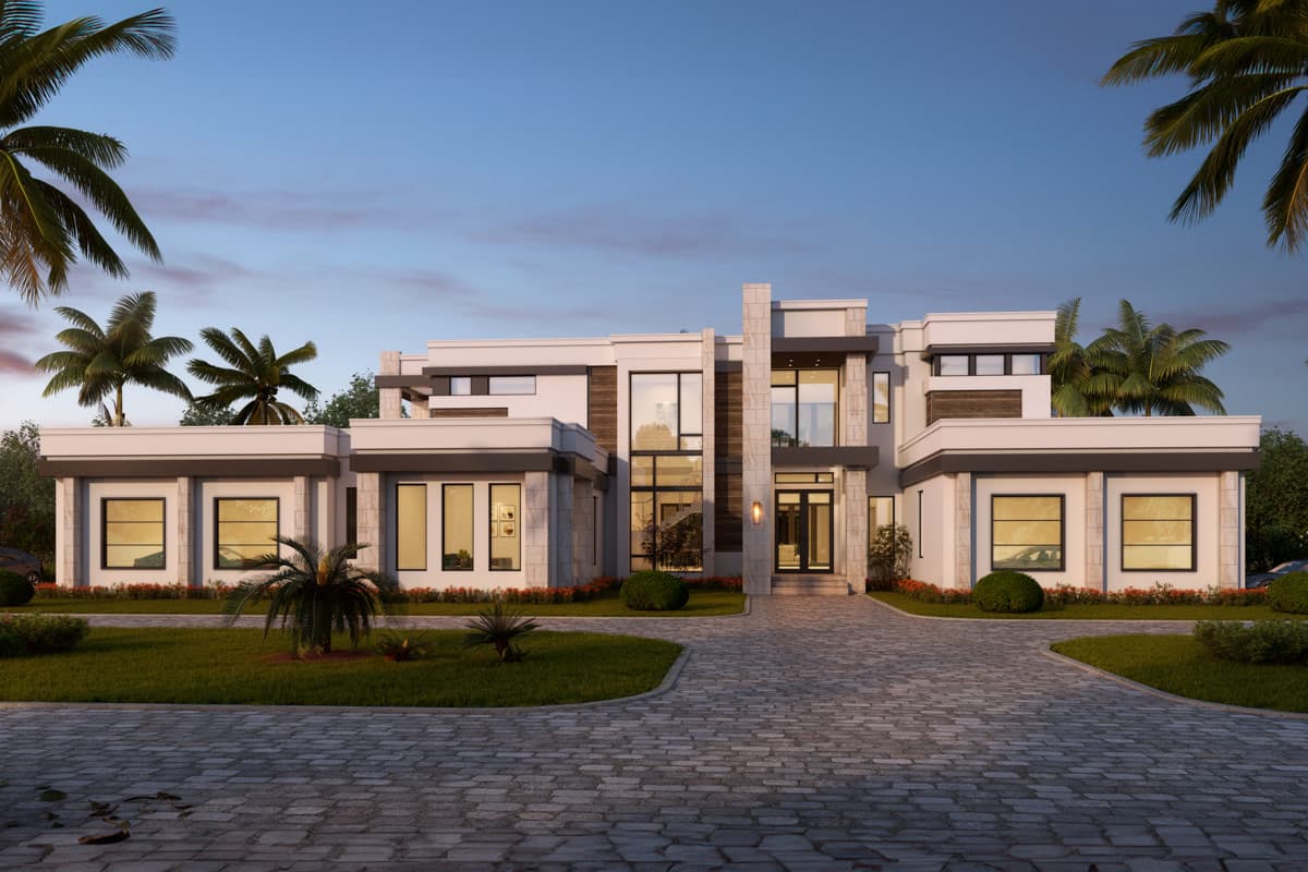 Plan image - 65760BS:Luxury Coastal Modern House Plan with 6 Bedrooms and Elevator