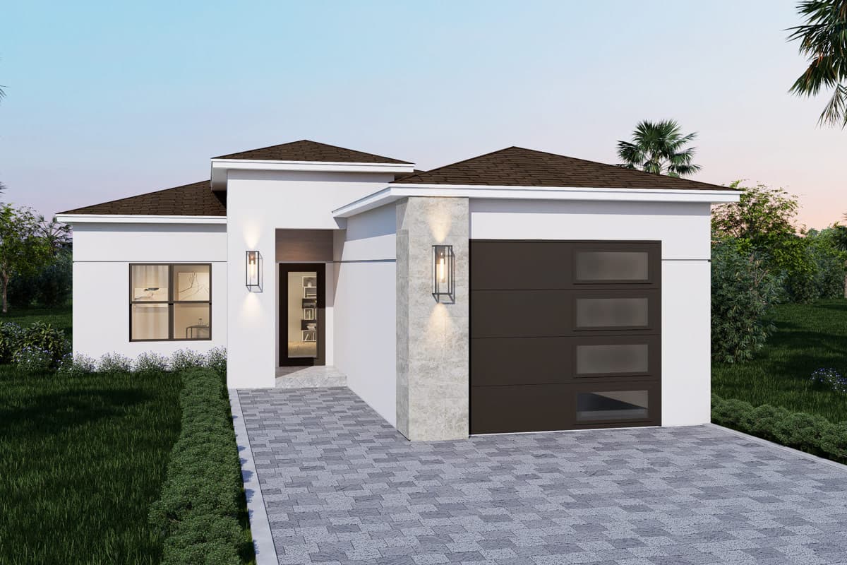 Plan image - 65763BS:Contemporary Florida Style House Plan with Three Bedrooms and Den